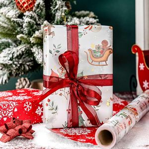 MAYPLUSS Christmas Wrapping Paper 17in X 33ft Santa Sleigh Tree Gnome Design Gift <b>Wrap</b> Holiday Packaging - Product Image 3