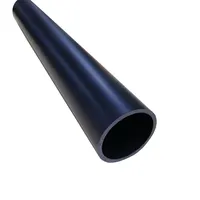 PVC Plastic Round Tubes, Black Solid Wall Pipe