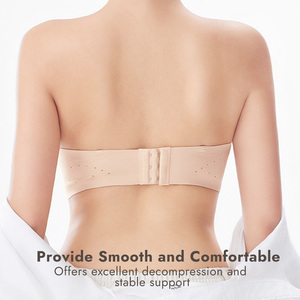 Vendita calda Nude signore comodo <span class=keywords><strong>reggiseno</strong></span> adesivo a fascia senza spalline appiccicoso Push up Lift <span class=keywords><strong>Bustier</strong></span> <span class=keywords><strong>reggiseno</strong></span> imbottito senza cuciture per le donne - Product Image 4