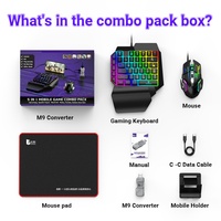Convertisseur de jeu pour iOS, combo clavier et souris avec connexion USB, rétroéclairage RGB mécanique, 16000 DPI, design ergonomique