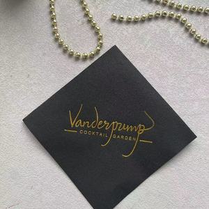 Servilletas de cóctel Airlaid negras de lámina dorada, servilletas de papel de lino de lujo de 10 "x 10", toallas suaves para cena, restaurante, fiesta de boda - Product Image 4