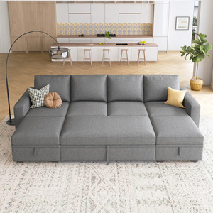 European Popular Dark Gray Convertible Living Room <strong>Sofa</strong> Folding <strong>Sofa</strong> <strong>Bed</strong> Soft Velvet Up-holstered <strong>Sleeper</strong> Couch <strong>with</strong> Storage - Product Image 3