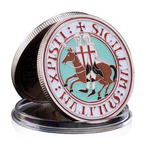 Antik gümüş şövalye Templar meydan sikke Metal zırh tanrı hatıra parası hıristiyan ev dekoratif kaplama tekniği - Product Image 2