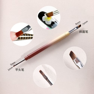Pinceau à ongles double embout avec manche métallique bicolore, pinceau de précision pour gel, outil de manucure professionnel pour salon, marque privée - Product Image 6
