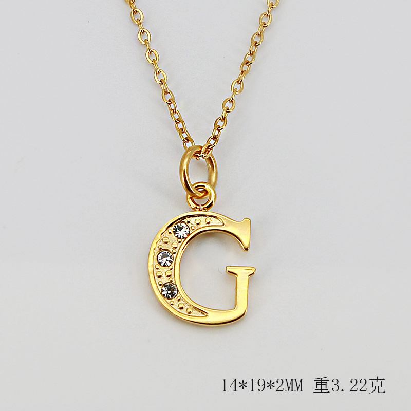 (ทอง) ตัวอักษร G (รวมสร้อยคอ)