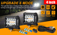 GESLLA Großhändler 4 Zoll Arbeit LED Licht Würfel LED Pod Licht 72W Blitz Bernstein Flash LED Bars Offroad 4 X4 Arbeits lampen Auto Licht leiste