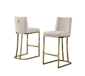 <span class=keywords><strong>Chaise</strong></span> de <span class=keywords><strong>bar</strong></span> de haute qualité, hauteur comptoir, avec base en acier inoxydable doré, revêtement en velours capitonné, tabouret de <span class=keywords><strong>bar</strong></span> - Product Image 5