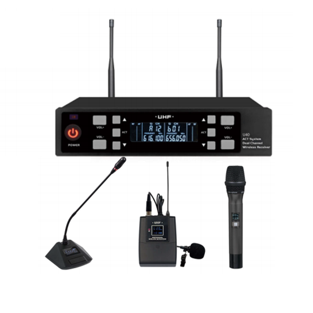 Professional Dual Channel Wireless Microphone System