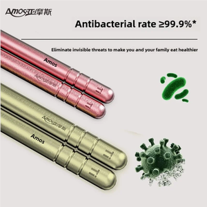 Vente en gros de 5 paires de baguettes de couverts en titane Baguettes modernes réutilisables en acier inoxydable 304 pour mariages Impression personnalisée - Product Image 6