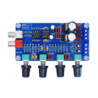 XH-M164 NE5532 Papan Preamplifier Audio Stereo AC Ganda 12V 4 Saluran Kontrol Treble Bass Keseimbangan Volume Papan Kontrol Nada