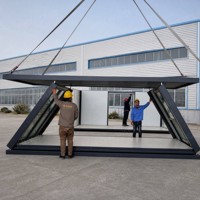 Maison conteneur pliable Z, démontable, préfabriquée, modulaire, mobile, à assemblage rapide, écologique, ignifuge, pour hôtels