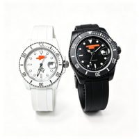 Montre de plongée personnalisable en fibre de carbone forgée de 40 mm avec mouvement automatique, bracelet en caoutchouc, verre saphir, disponible en 2 couleurs