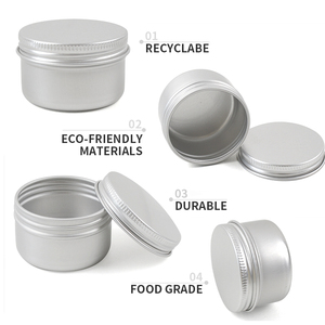 5ml 10ml 20ml 30ml 50ml 60ml 80ml 100ml 150ml 200ml 50g Vòng nhôm mỹ phẩm thiếc container nhôm thiếc Jar với vít đầu - Product Image 2