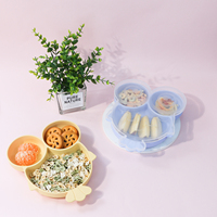 Assiettes divisées pour bébés et tout-petits, écologiques, sans BPA, en silicone, avec ventouse, pour l'alimentation des enfants