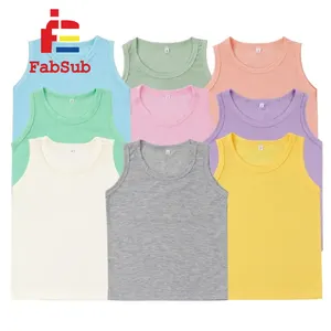 Nova Chegada Crianças Vestuário Sublimação Sem Mangas 100% Poliéster Criança Tank Top Sublimação Tank Tops para Crianças