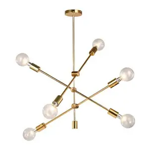 LOHAS LED 6-Licht E26 Golden Sputnik Hängelampe Beleuchtung LED dekorative Anhänger Luxus Kronleuchter Licht für Wohnzimmer