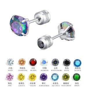 <span class=keywords><strong>Orecchini</strong></span> a perno da <span class=keywords><strong>donna</strong></span> placcati oro 18K con zirconi cubici, doppi <span class=keywords><strong>orecchini</strong></span> rotondi con zirconi, gioielli per piercing al <span class=keywords><strong>trago</strong></span> e alla cartilagine - Product Image 3