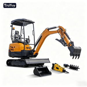 Mini-excavatrice sur chenilles de 2 tonnes, foreuse à tarière, <span class=keywords><strong>petite</strong></span> excavatrice hydraulique compacte pour le creusement de trous de poteaux de clôture - Product Image 1