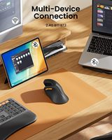 EM11 NL Mouse Optik Nirkabel Ergonomis 2.4G Tanpa Suara Sensitivitas Kecepatan 3-Tingkat Dapat Diisi Ulang Antarmuka USB Vertikal Bebas Nyeri