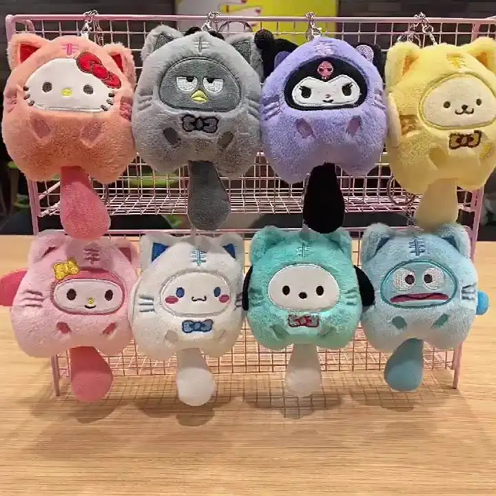 Limon toptan 15cm Anime karikatür sevimli Kuromi Cinnamoroll melodi dolması peluş kolye yumuşak sırt çantası anahtarlık dekorasyon hediye