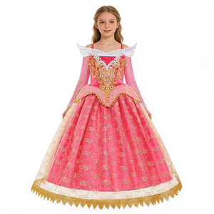 Bellissimo <span class=keywords><strong>vestito</strong></span> a maniche lunghe da ragazza per compleanno, costume di Halloween, set da gioco, <span class=keywords><strong>vestito</strong></span> da principessa Aurora, costume della Bella Addormentata - Product Image 1