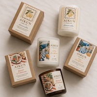 Vela Aromática AIKUN Hecha a Mano con Impresión de Adhesivos, Logotipo Grabado, Empaque de Regalo Personalizado, Suministro al por Mayor