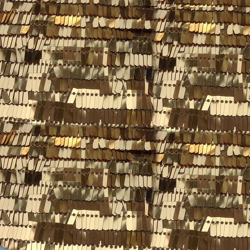 Оптовая продажа, африканская тянущаяся блестящая флип-ткань 9 мм с вышивкой, розовое золото, прямоугольные длинные блестки, сетчатая кружевная ткань для женских платьев