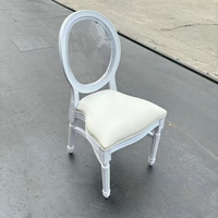 Silla apilable de resina plástica estilo francés con respaldo redondo para hotel, bodas, fiestas, comedor, entrada, parque, exterior, desmontable