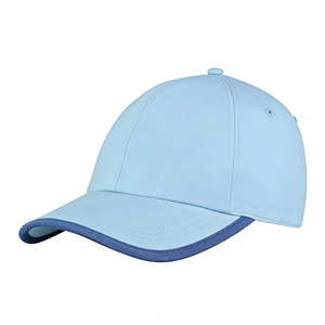 6-<b>Panel</b> <b>Light</b> Blue Baseball Cap Lightweight Breathable Sun Hat with Curved Brim Adjustable Snapback for Outdoor Sports - Product Image 3