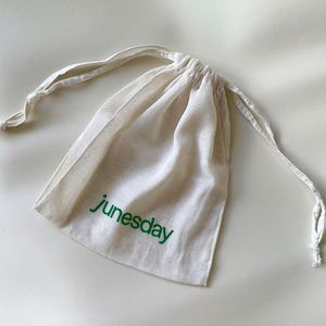 High Quality Custom Printed Logo Cotton <b>Drawstring</b> <b>Pouch</b> Bag Natural Cotton Storage <b>Pouch</b> - Product Image 4
