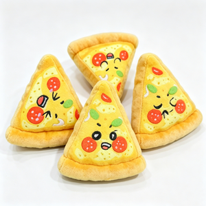 Almohada personalizada con forma de rebanada de pizza de pepperoni, Peluche suave con forma de rebanada de pizza, Juguete de peluche de pizza de dibujos animados, Juego de peluches con forma de rebanada de pizza - Product Image 2
