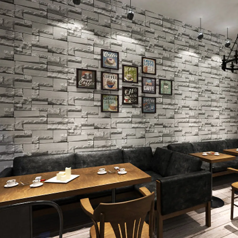 Decorative designs plastic washable 3d pvc vinyl self-adhesive wallpaper for restaurant