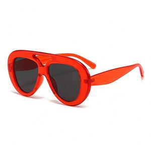 Lunettes de soleil rétro 2025 pour hommes et femmes, monture PC large, rondes, UV400, colorées, double pont, style pilote - Product Image 3