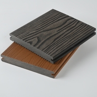 Plancher de terrasse extérieur en composite WPC co-extrudé, lisse, moderne, imperméable, antidérapant, à grain de bois, pour salle de bain et jardin