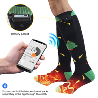 2024 Chaussettes hautes chauffantes électriques rechargeables de haute qualité pour les sports d'hiver pour la randonnée avec logo personnalisable sur la manchette