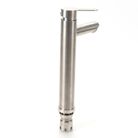 Robinet de lavabo moderne flexible à levier unique en acier inoxydable 304 argenté