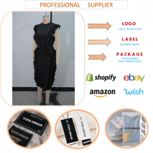 Abito da donna di Design di ultima generazione e senza maniche <span class=keywords><strong>O</strong></span> collo arruffato in pizzo aderente elegante abito da donna Midi - Product Image 6