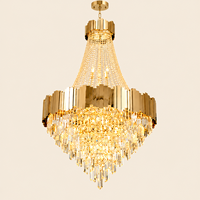 Lustre suspendu en cristal Empire personnalisé pour grand hall d'hôtel, prix d'usine en gros