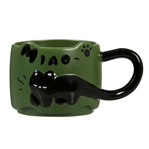 Caneca de Cerâmica Empilhável para Escritório, Caneca de Café Doméstica com Design de Casal de Gatos Fofo, Lembrança para Mulheres - Product Image 6