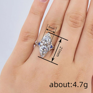 Anello Impilabile Futuristico a Forma di Marquise per Donne, Gioiello da Dito Trendy e Alla Moda - Product Image 4