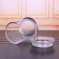 Conteneur de bougie en verre transparent de luxe unique, best-seller, 2 oz, 7 oz, 10 oz, avec logo personnalisé, pot à bougie vintage élégant et transparent avec couvercle