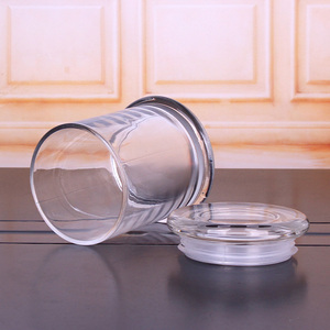 Contenitore per Candele Unico e <span class=keywords><strong>di</strong></span> Lusso Più Venduto da 2oz 7oz 10oz in <span class=keywords><strong>Vetro</strong></span> Trasparente con Logo Personalizzato Barattolo per Candele <span class=keywords><strong>Vintage</strong></span> Elegante Trasparente con Coperchio - Product Image 4