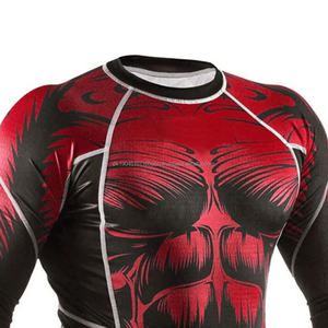 Diseños OEM Impresión digital Poliéster/Nylon Color personalizado Logo Hombres Manga larga Camuflaje Jiu Jitsu brasileño Rash Guards para hombres - Product Image 2
