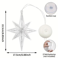 Weihnachtliche LED-Stern-Lichterkette Deckenleuchter Kommerzielle Festdekoration Saugnapf-Fensterbeleuchtung