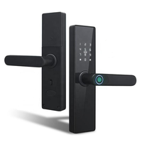 Serrure intelligente coulissante WiFi Tuya en alliage d'aluminium avec empreinte digitale, mot de passe, carte-clé et contrôle par application