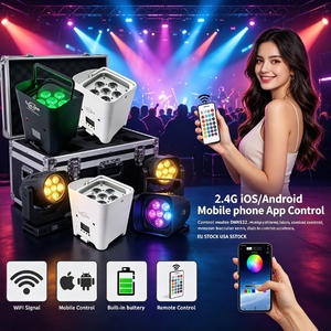 4-10PCS Factory Hot Selling DMX512/Wireless Remote Battery LED RGBWA Slim Par Light 6in1 Stage <strong>DJ</strong> Wedding Party APP <strong>Control</strong> - Product Image 1