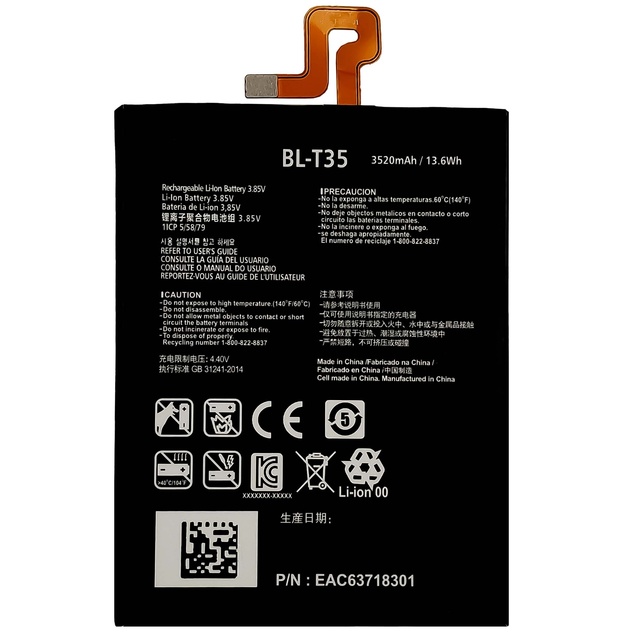 REAL CAP Replacement Battery BL-T35 for LG Pixel 2XL Cell Phone Pixel2XL Smartphone Rechargeable Zero Cycle Lithium Batteries