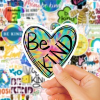 50 autocollants « Be Kind » imperméables avec citations inspirantes pour journal, carnet, skateboard, téléphone, bouteille d'eau, décoration DIY, cadeau