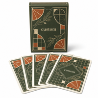Cartes à jouer publicitaires personnalisées, jeu de 54 cartes, boîte à rabat couleur, pelliculage mat, motifs de dos de carte personnalisés pour restaurant