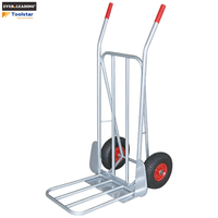 Chariot à plateforme industriel robuste à roues pneumatiques avec roulements à billes et double plaque de guidage pour la manutention des matériaux